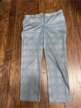 Amanda & Chelsea Gray Plaid Straight-Leg Dress Pants